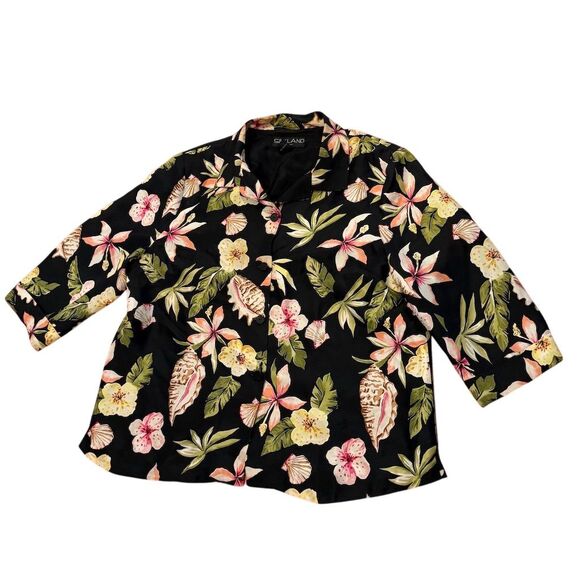Silkland Women's 2XL Floral Hawaiian Button-Up Jacket - Picture 1 of 10
